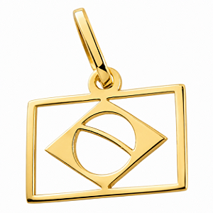 Pingente em Ouro 18K Bandeira do Brasil