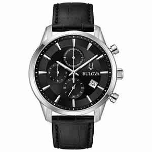 Relógio Bulova Masculino Cronógrafo Sutton Preto e Prateado 96B403