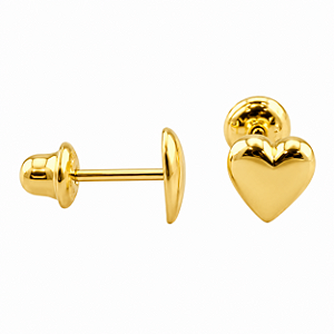 Brinco em Ouro 18K Coração Polido