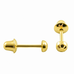 Brinco em Ouro 18K Meia Bola 2,50 mm