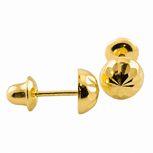 Brinco em Ouro 18K Meia Bola 5,00 mm