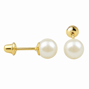 Brinco em Ouro 18K com Pérola 5,00 mm - Modelo 0044727