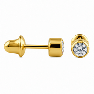 Brinco em Ouro 18K com Zircônia 3,00 mm - Modelo 0047194