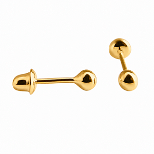 Brinco em Ouro 18K Bola 2,50 mm