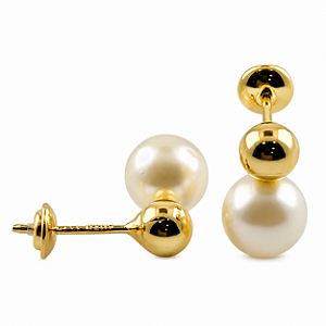 Brinco em Ouro 18K com Duas Bolas