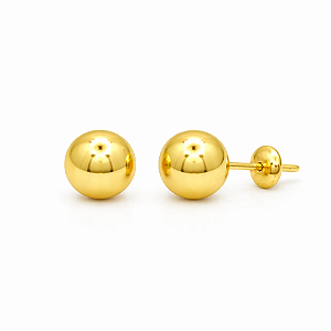 Brinco em Ouro 18K Bola 7,00 mm