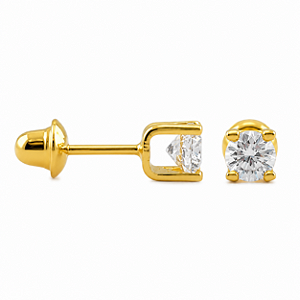 Brinco em Ouro 18K com Zircônia 3,00 mm - Modelo 0066797