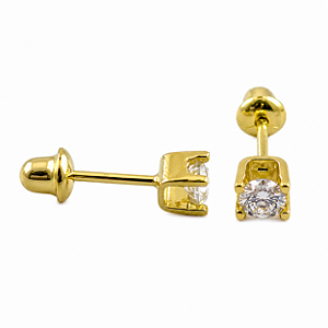 Brinco em Ouro 18K com Zircônia 2,50 mm - Modelo 0066802