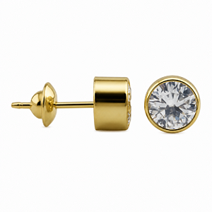 Brinco em Ouro 18K com Zircônia 5,00 mm - Modelo 0083830