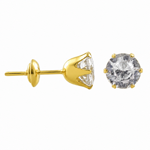 Brinco em Ouro 18K com Zircônia 5,00 mm - Modelo 0113540