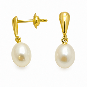 Brinco em Ouro 18K com Pérola 6,50 x 5,30 mm