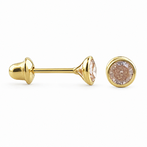 Brinco em Ouro 18K com Zircônia 3,00 mm - Modelo 0148038