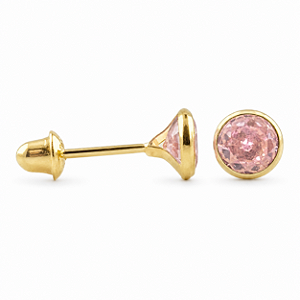 Brinco em Ouro 18K com Zircônia 4,00 mm - Modelo 0156031