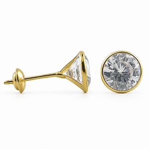 Brinco em Ouro 18K com Zircônia 6,00 mm - Modelo 0160185