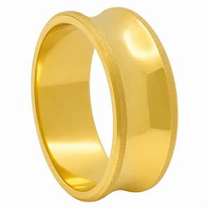 Aliança em Ouro 18K 8,00 mm com Perfil Ondulado