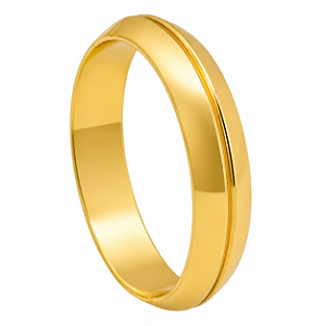 Aliança em Ouro 18K 5,00 mm com Friso Central