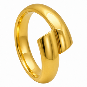 Aliança em Ouro 18K 5,00 mm Aberta com Pontas Arredondadas