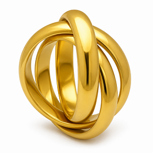 Aliança em Ouro 18K 4,10 mm Entrelaçada