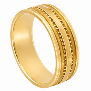 Aliança em Ouro 18K 6,20 mm com Bordas Trabalhadas