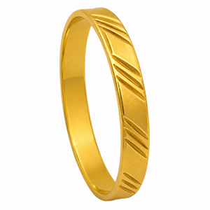 Aliança em Ouro 18K 3,20 mm com Cortes Diagonais