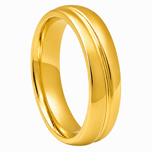 Aliança em Ouro 18K 4,80 mm com Friso Central