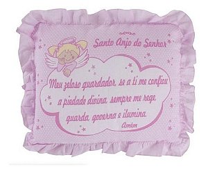 Travesseiro Para Bebê Com Frase De Oração - Rosa