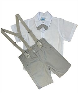 Conjunto Camisa e Bermuda com Suspensório Gijo Kids 2634