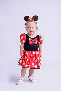 Fantasia Vestido Com Bolinhas Brancas E Excelente Qualidade