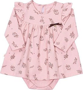 Body Vestido Em Cotton Nini E Bambini Bebê Menina