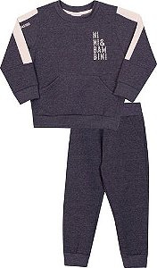 Conjunto Blusa E Calça Em Moletom Menino Nini E Bambini