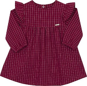 Vestido Em Tecido Plano Xadrez Bebê Menina Nini E Bambini