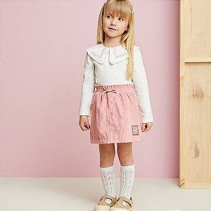 Conjunto Manga Longa Blusa e Saia Shorts Momi