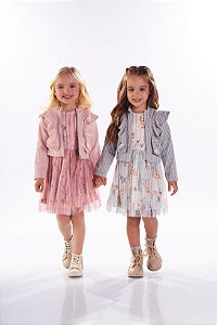 Vestido E Jaqueta Infantil Menina Kiki Xodó