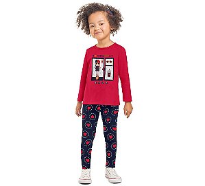 Conjunto Camiseta Manga Longa e Calça Legging Feminino Kyly