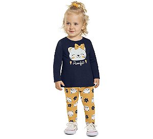 Conjunto Camiseta Manga Longa e Calça Legging Feminino Kyly