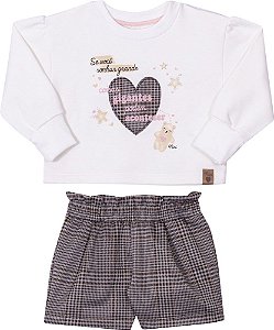 Conjunto Blusa E Shorts Xadrez Nini E Bambini N4446