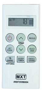 CONTROLE REMOTO AR CONDICIONADO LG SPLIT AKB73598004 C01353 MXT