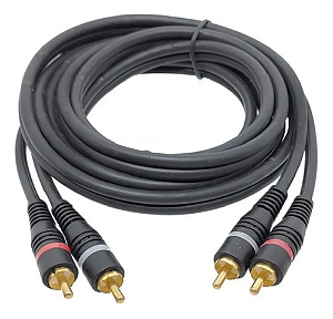 CABO 2 RCA + 2 RCA 2M 5MM PRETO/DOURADO MXT