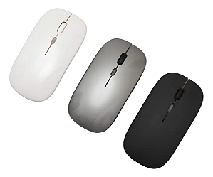 MOUSE SEM FIO BLUETOOTH COM BATERIA RECARREGAVEL USB GRAFITE CINZA XLIN