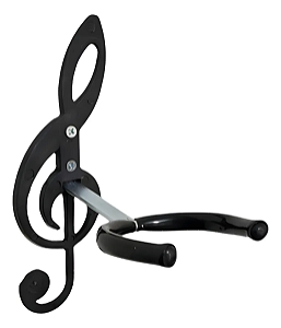 SUPORTE DE PAREDE FIXO PARA VIOLAO CLAVE DE SOL PRETO CSV 03 CUSTOM SOUND