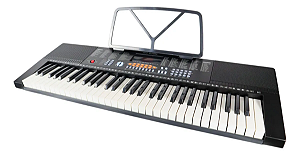 Teclado Musical 128 Timbres e 300 Ritmos Estudante Preto M-T1280 MXT