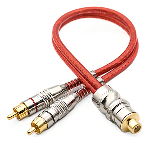 Cabo Y RCA 2 Machos 1 Femea Blindado Vermelho ETECH