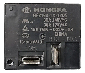 Rele para Ar Condicionado 2 Terminais 12V 30A HF2160 HONGFA