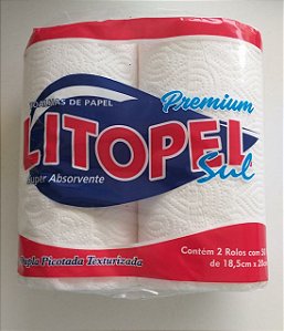 Papel Toalha pct com 2 rolos 18,5x20cm Litopel