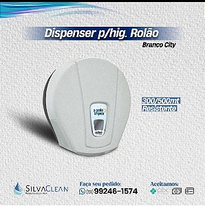 Dispenser p/hig. rolão 300/500m. - Branco City Nobre