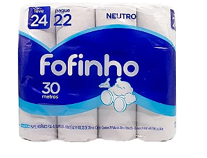 Papel Higiênico Fofinho Folha Simples 24 rolos c/30 metros