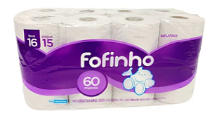 Papel Higiênico Fofinho - 16 rolos com 60 metros cada