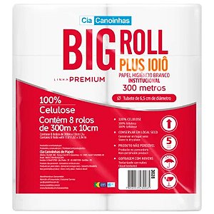 Papel Higiênico Rolão Celulose 8x9x300m - Hig Big Roll Plus - Canoinhas