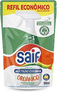 Limpador Multiuso Cozinha Orgânico Sachê 500ml Saif