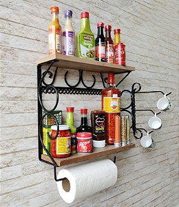 prateleira porta tempero para cozinha